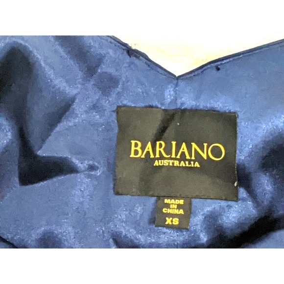 Women Bariano Australia Long Dress Navy Blue Formal Gown Slit Bridesmaid Size XS - Picture 9 of 16